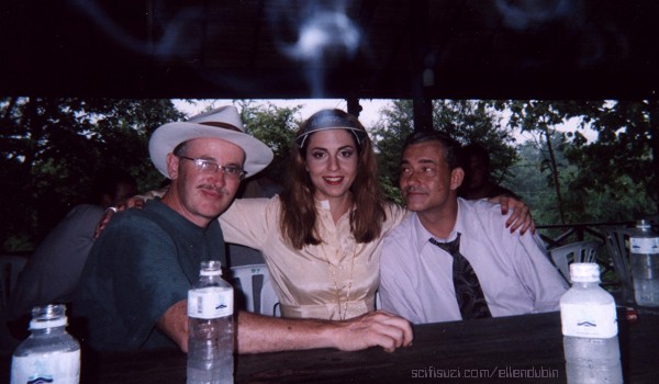 Paul Donovan – show creator of LEXX, Ellen Dubin as Pope and Rolf Kaneis as President at lunch in Thailand